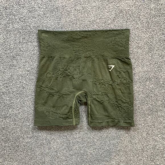 Gymshark Shorts Womens XS Extra Small Avocado Adapt Textured Ribbed Compression - Picture 2 of 8